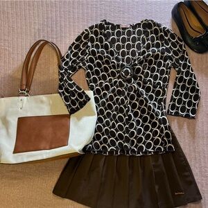 American Vintage Brown and Cream Tote